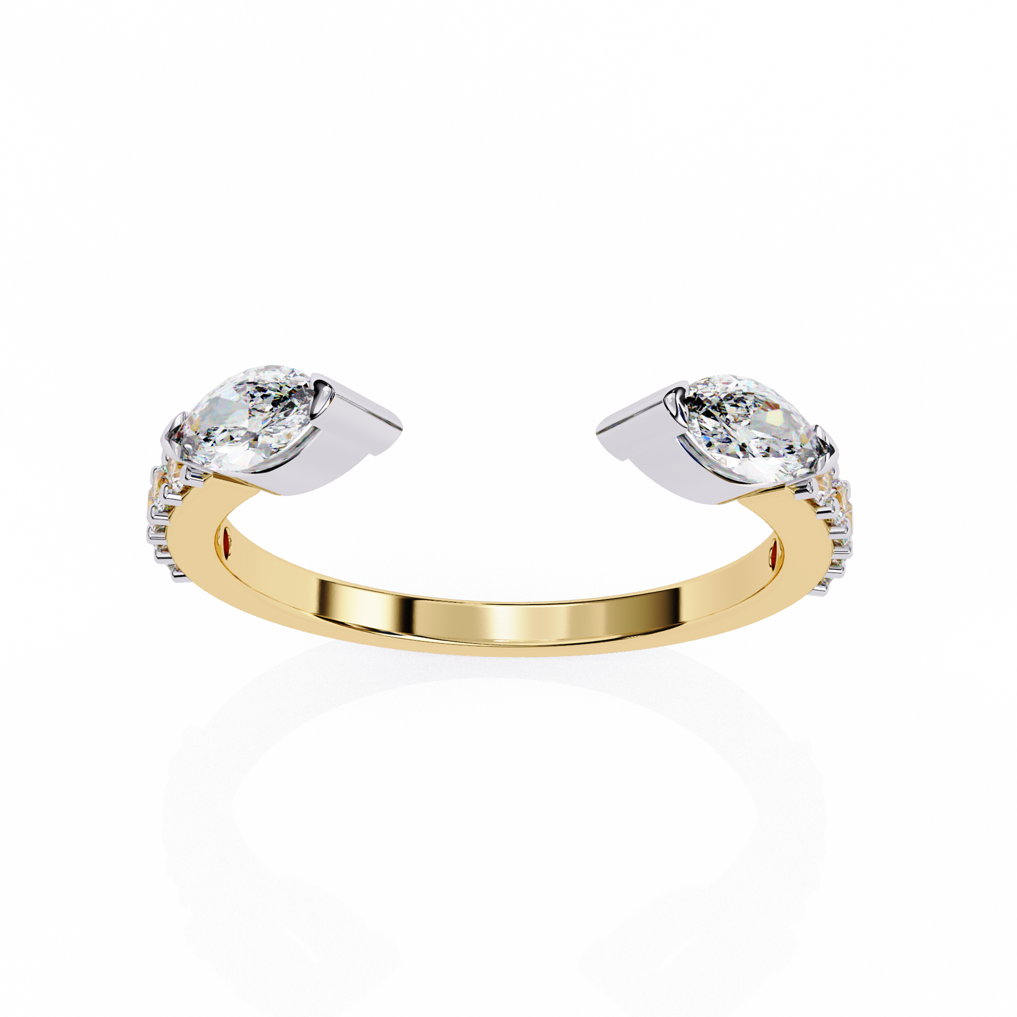 Solitairekart 0.47ct 14K Gold Studded Natural Diamond Marquise Shape Ring-HI Color, VS-SI Clarity